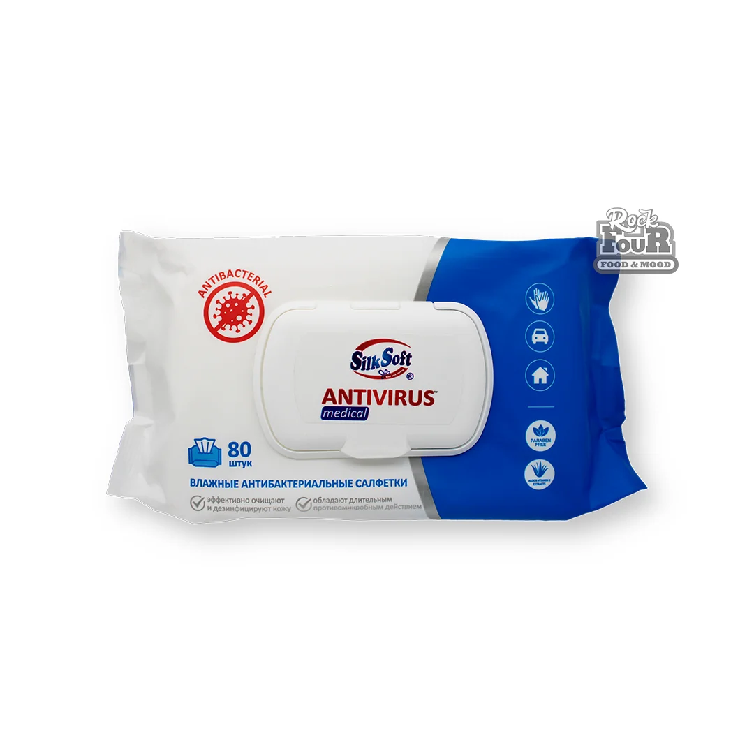 Wet wipes "Silk Soft Antivirus" 80pcs